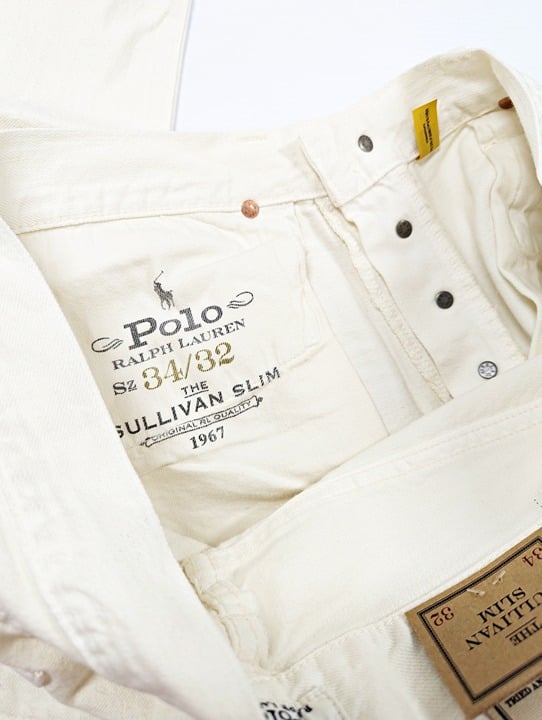 Polo Ralph Lauren Men's Sullivan Slim Distressed Jean White Size 34 (MSRP $198)