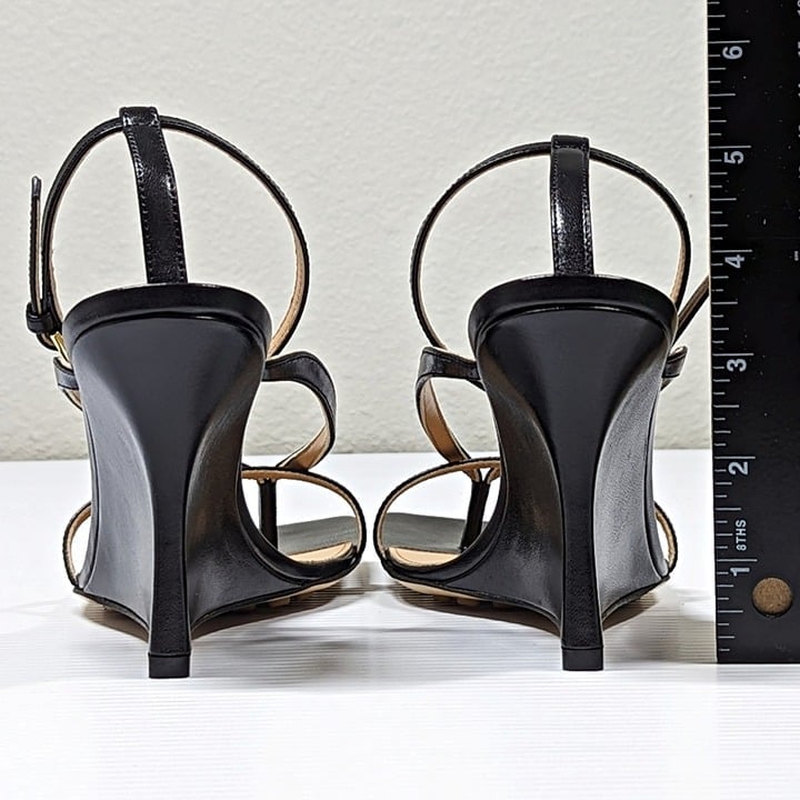 Bottega Veneta Women's Black Stretch Strappy Wedge Sandals Size 36 (MSRP $1,100)