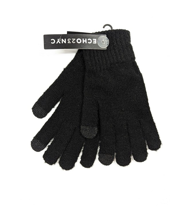 Echo 23 NYC Women's Solid Smartphone Gloves Black O/S (MSRP $38)