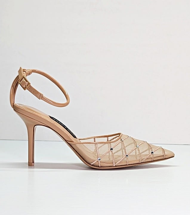 Jessica Rich Women's Amora Embellished Mesh Pointed Toe Pumps Size 40 MSRP $250