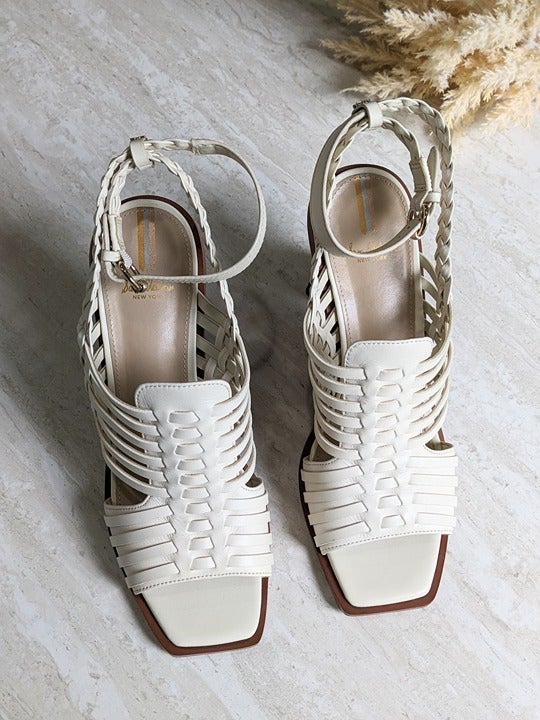 Sam Edelman Holland Women's Ivory Heeled Sandals Size 9.5 M (MSRP $180)