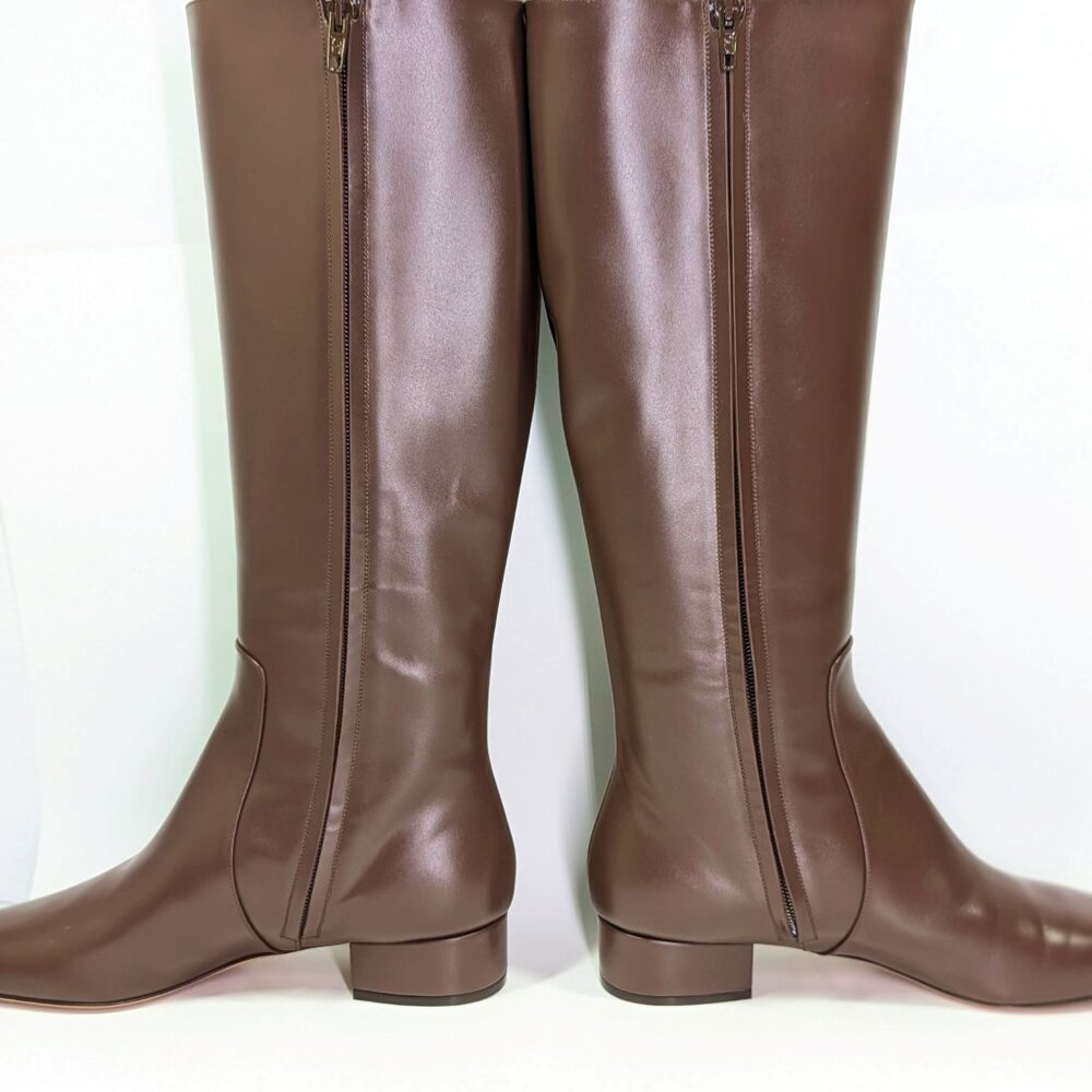 Valentino Garavani Womens Vlogo Medallion Calfskin Knee Boot Size 41 MSRP $2,190