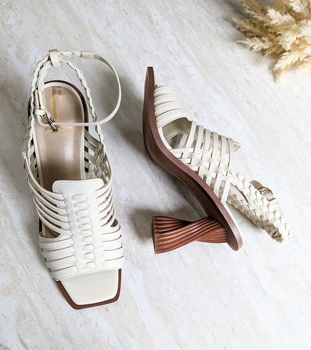 Sam Edelman Holland Women's Ivory Heeled Sandals Size 9.5 M (MSRP $180)