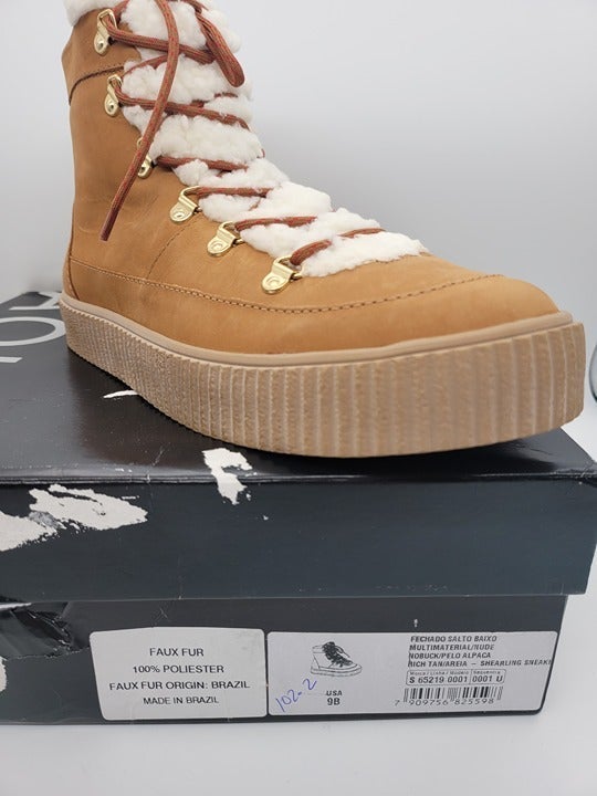 Aqua Shearling Women's Faux Nubuck Cold Weather Fashion Sneakers Size 9 (MSRP $129)