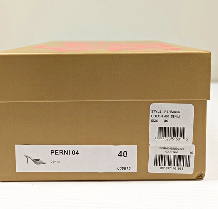 Gia Borghini Perni 04 Women's Denim High Heels Mules Size 40 IT (MSRP $615)