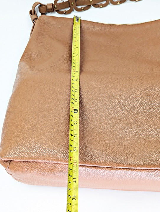 Sam Edelman Bay Large Leather Chainlink Hobo in Caramel (MSRP $345)