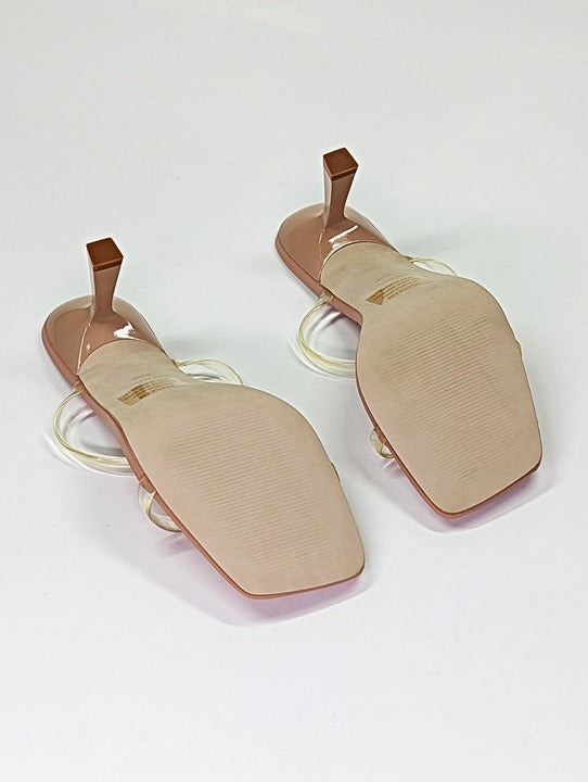 AQUA Women's Kyle High Heel Slide Clear Sandals Size 9.5 (MSRP $128)