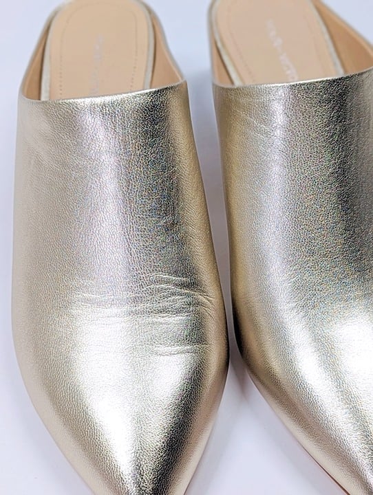 Pour La Victoire Women's Korrine Leather Heel Mules Champagne Size 8.5 MSRP $245