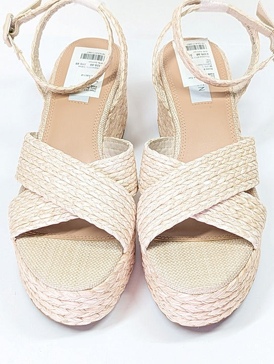 Steven New York Ramey Espadrille Platform Wedge Raffia Sandal Size 7 (MSRP $130)