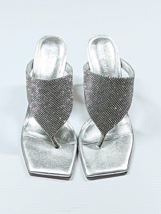 Cult Gaia Women's Audrey Rhinestone Embellished Heel Sandals Size 37.5 MSRP $568