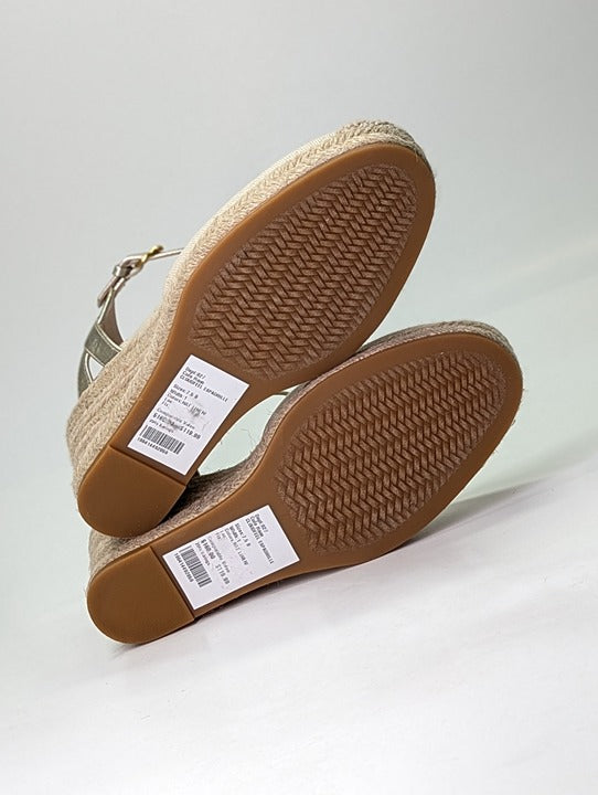Cole Haan Cloudfeel Women's Espadrille Wedge Heels Linen Size 7.5 MSRP $160