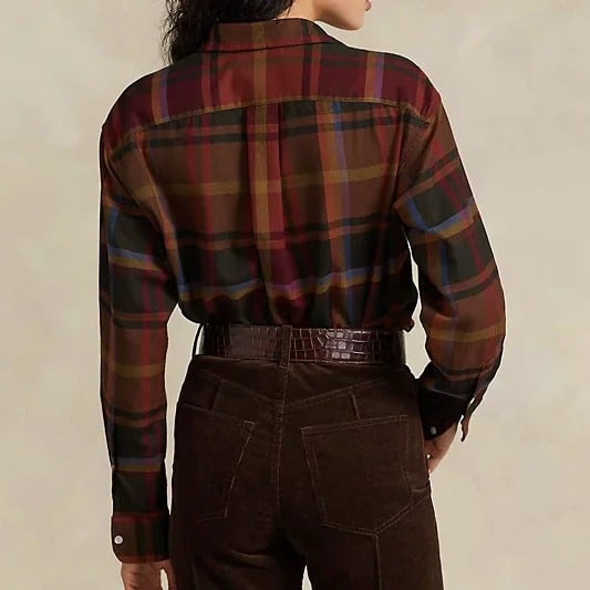 Polo Ralph Lauren Women's Plaid Cotton Shirt Size 0 (MSRP $168)
