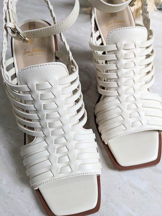 Sam Edelman Holland Women's Ivory Heeled Sandals Size 9.5 M (MSRP $180)