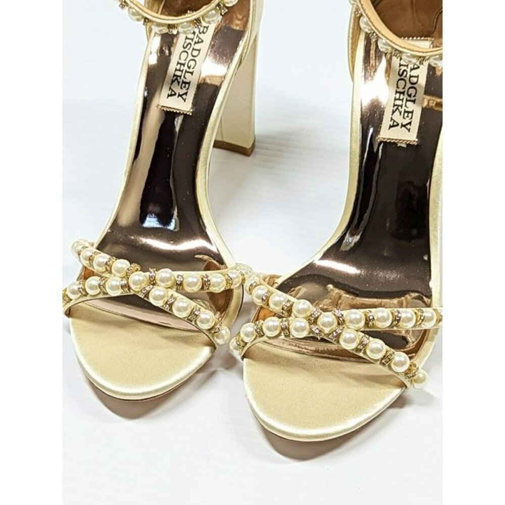 Badgley Mischka Women's Hooper Embellished Satin Heel Sandals Size 6 (MSRP $225)