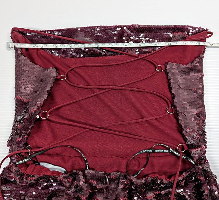 Sabina Musayev Zarya Women's Sequined Dress in Wine Size S (MSRP $495)