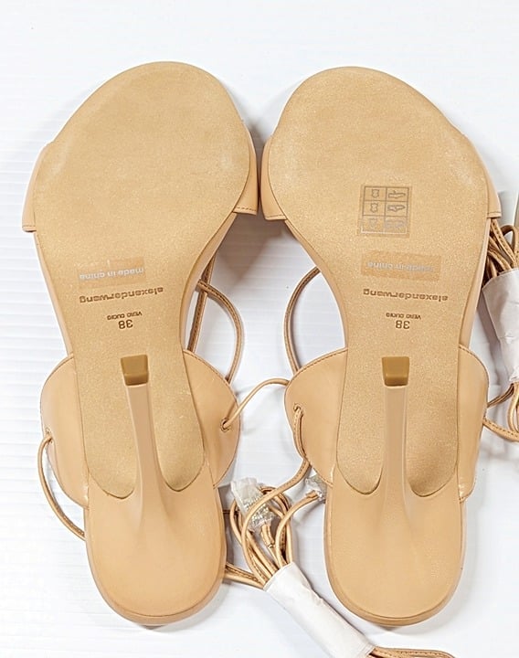 Alexander Wang Women's Lucienne 105 Ankle Tie Heel Sandals Size 38 (MSRP $595)