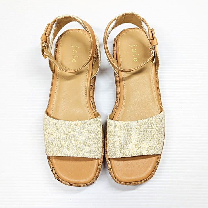 Joie Romanna Women's Ankle Strap Platform Sandals Natural Size 9 M (MSRP $228)