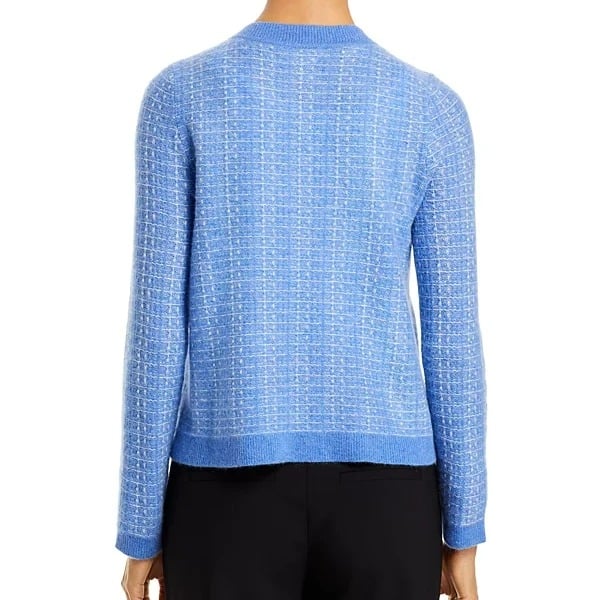 C by Bloomingdale's Cashmere Tweed Stitch Crewneck Cardigan Size S (MSRP $198)