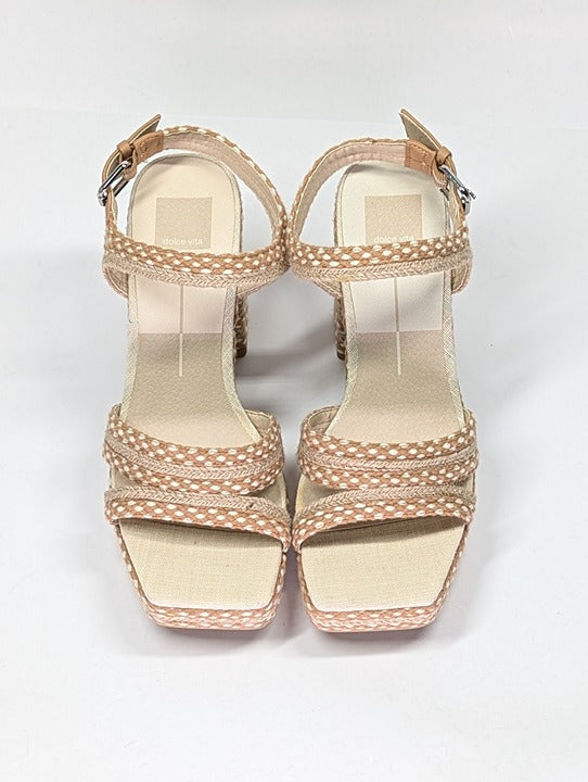 Dolvce Vita Amira Women's Natural Woven Platform Sandal Size 9 (MSRP $140)