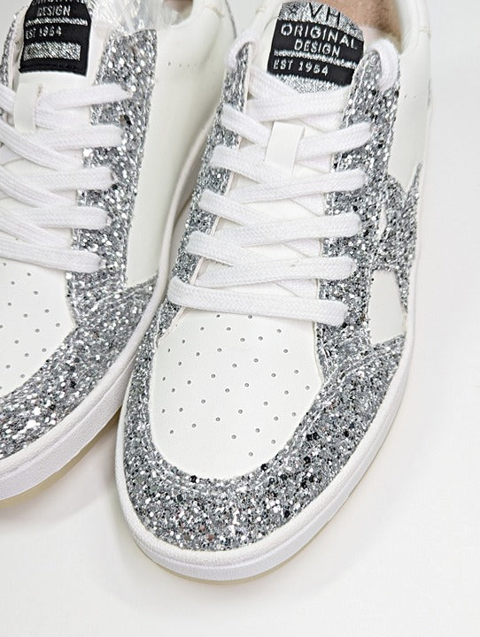 Vintage Havana Abby Metallic Glitter Women's Lace Up Sneaker Size 9 (MSRP $150)