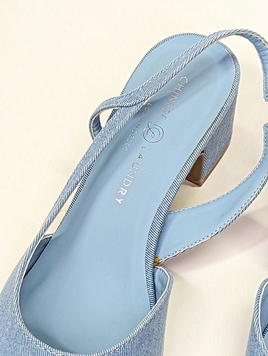 Chinese Laundry Rozie Women's Denim Slingback Pump Size 10 (MSRP $80)