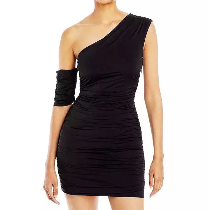 Aqua Women's One Shoulder Black Mini Cocktail Dress Size S (MSRP $238)
