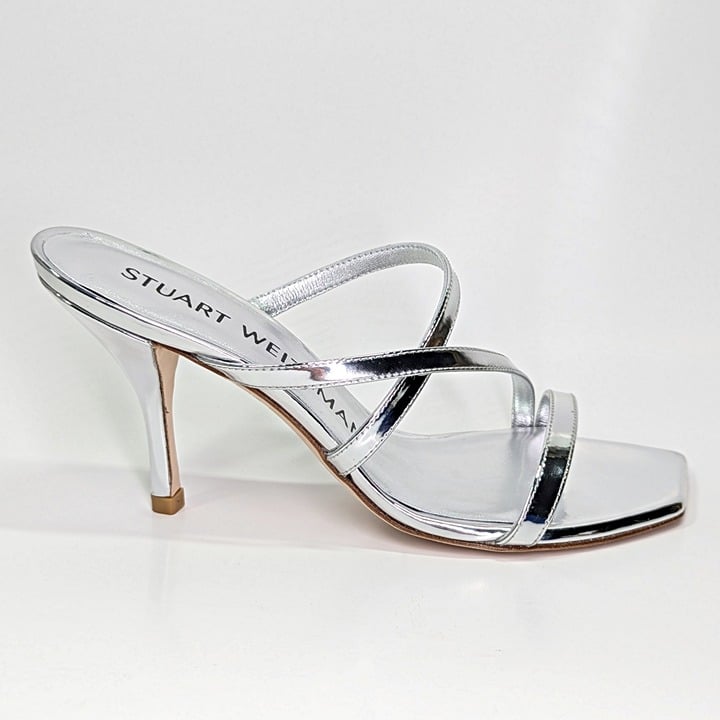 Stuart Weitzman Women's Strapeze 85 Strappy Heel Sandals Size 37.5 (MSRP $475)