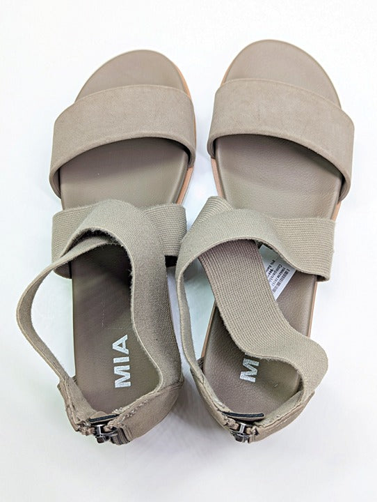 MIA Women's Valuna Flat Strappy Sandals Taupe Size 9 (MSRP $49)