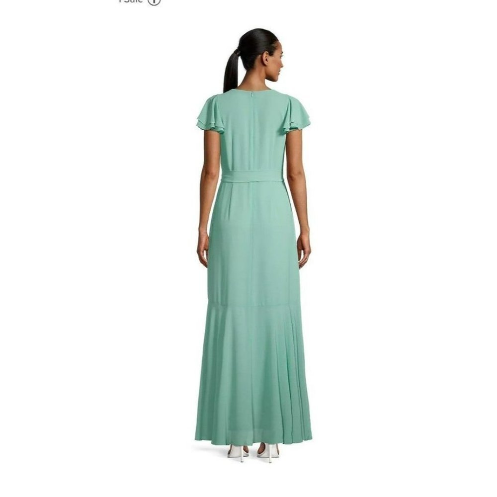 Eliza J Faux-Wrap Ruffled Maxi Dress Size 4 (MSRP $168)