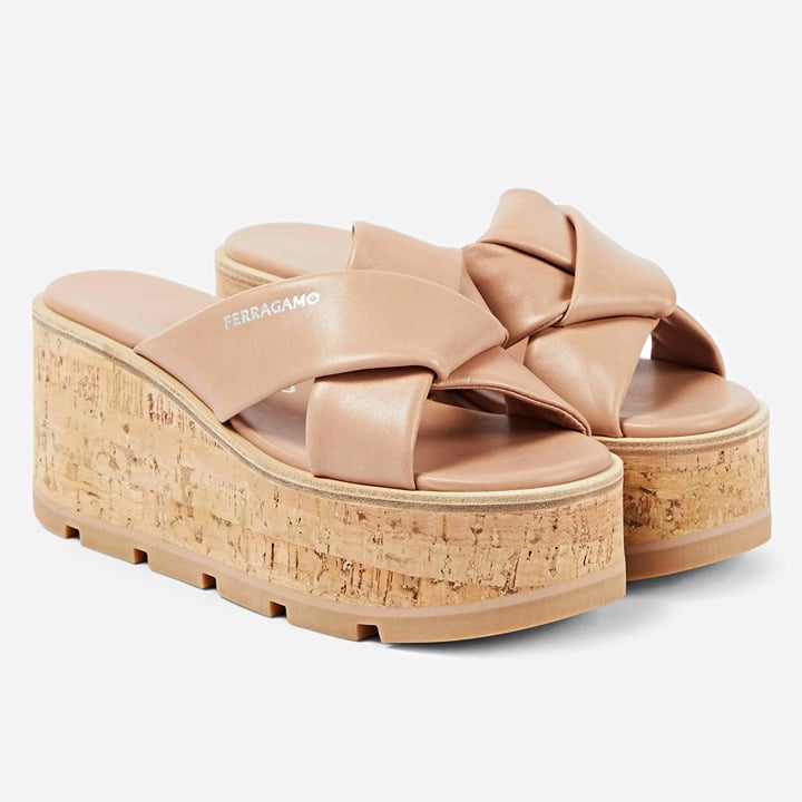 Ferragamo Women's Engracia Platform Slide Sandals in Rosa Size 7 C (MSRP $695)
