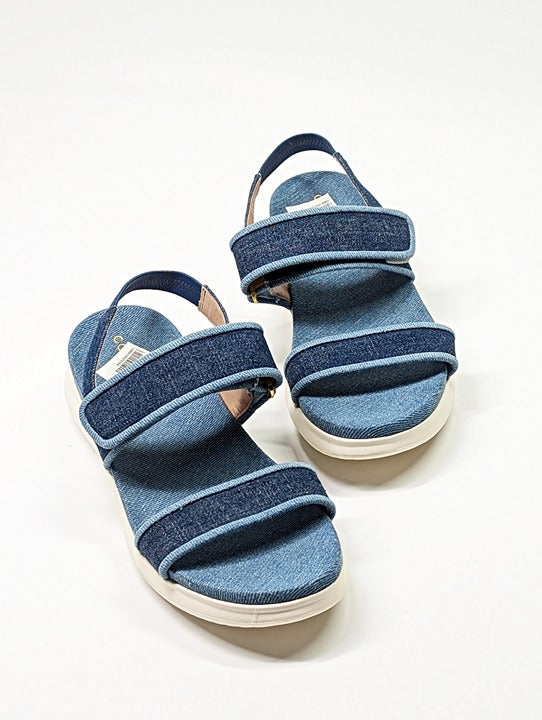 Cole Haan Meritt Women's Zerogrand Denim Platform Sandals Size 8 (MSRP $175)