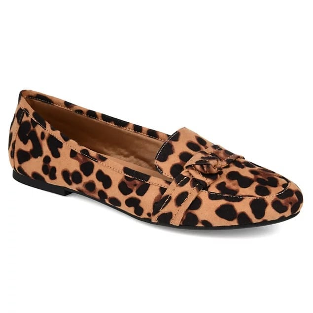 Journee Collection Women's Marci Leopard Slip On Flats Size 8 W (MSRP $65)