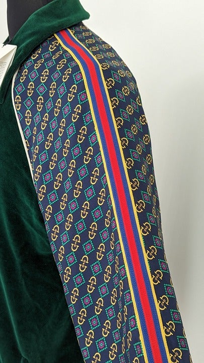 Gucci Men's Bi-Material Oversize Jacket Horsebit Print Size M (MSRP $2,200)