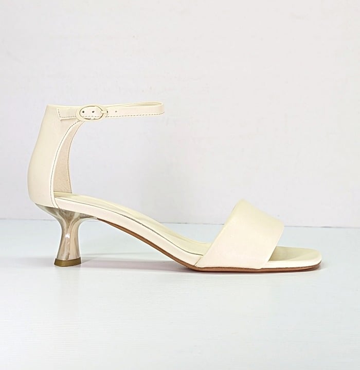 Vince Women's Pepa Ankle Strap Mid Heel Sandals Marble Cream Size 9.5 MSRP $295