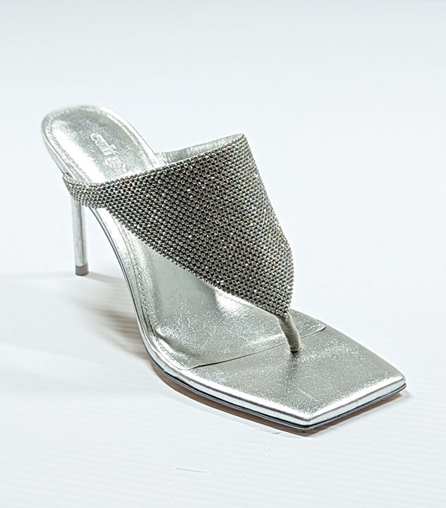 Cult Gaia Women's Audrey Rhinestone Embellished Heel Sandals Size 37.5 MSRP $568
