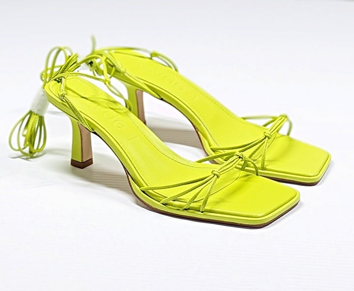 Aeydē Roda Women's Lace up Leather Sandals Apple Green Size 37 EU (MSRP $295)