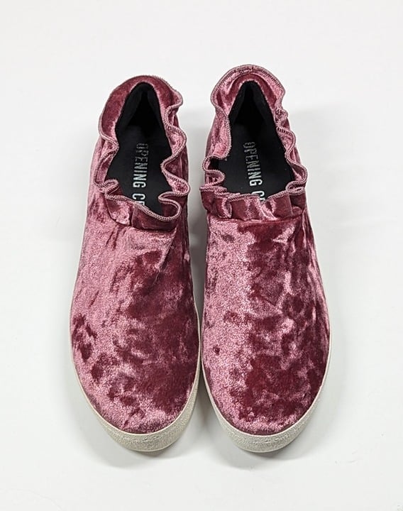 Opening Ceremony Women's Didi Velvet Ruffle Slip-On Sneaker Size 36 (MSRP $225)