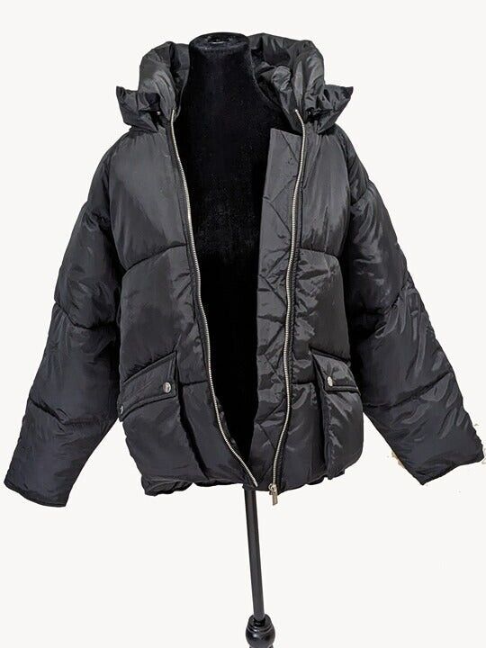 Toast Society Pluto Women's Hood Cold Weather Puffer Jacket Black Size S $239