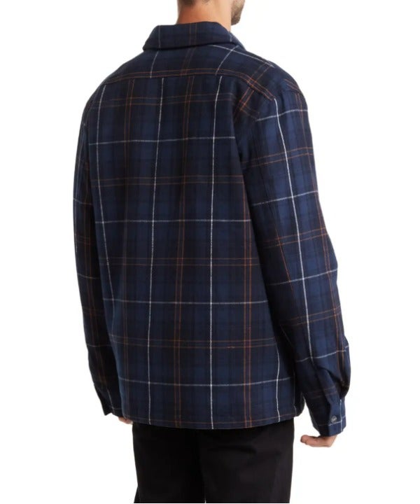 Slate & Stone Men's Blue Plaid Flannel Shirt Jacket Size M (MSRP $398)