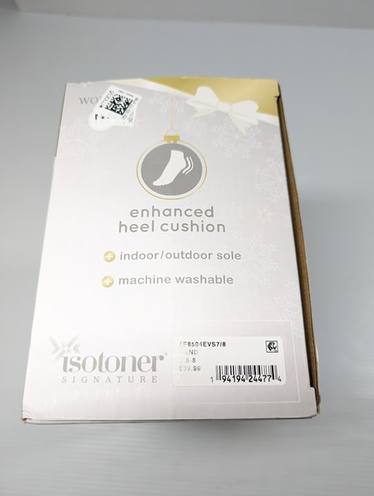Isotoner Women's Boxed Chenill Evening Sand Slipper Size M (7.5-8) MSRP $40