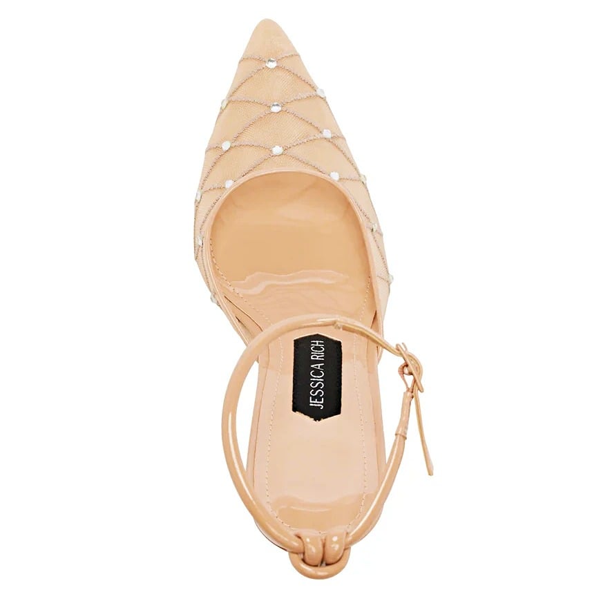 Jessica Rich Women's Amora Embellished Mesh Pointed Toe Pumps Size 40 MSRP $250