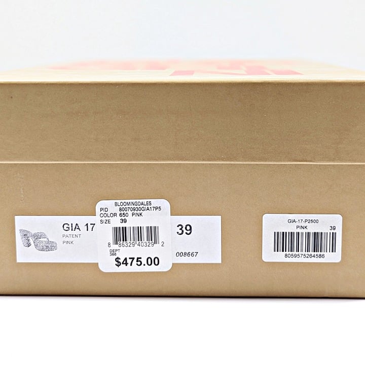 Gia Borghini Women's Gia 17 Pink Patent Platform Sandals Size 39 IT (MSRP $475)