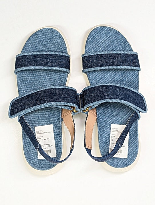 Cole Haan Meritt Women's Zerogrand Denim Platform Sandals Size 7 (MSRP $175)