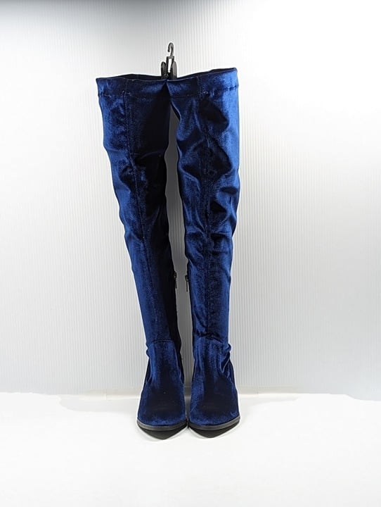 Sol Sana Women's Bianca Over-the-knee Boots Navy Velvet Size 39 EU (MSRP $180)