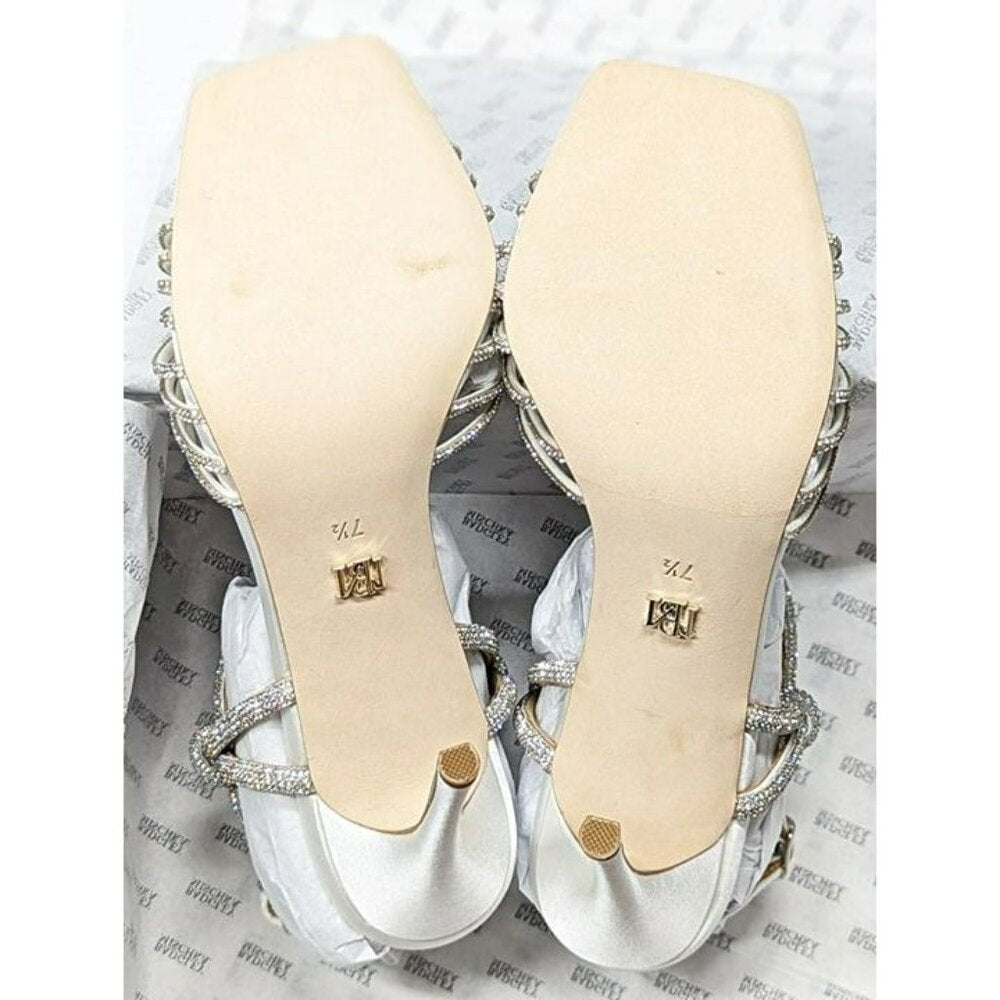 Badgley Mischka Women's Estella Crystal Knot Cocktail Sandals Size 7.5 MSRP $255