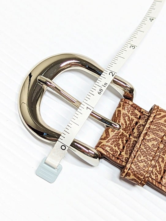 Steve Madden Women's Fish-Eye-Logo Belt with Silver Buckle Size L (MSRP $38)