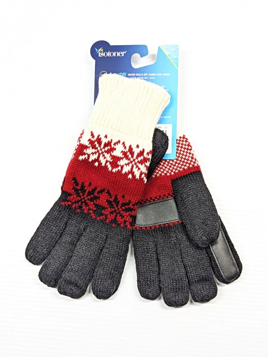 Isotoner Signature Women's Lined Water Repellent Snowflake Gloves O/S (MSRP $42)