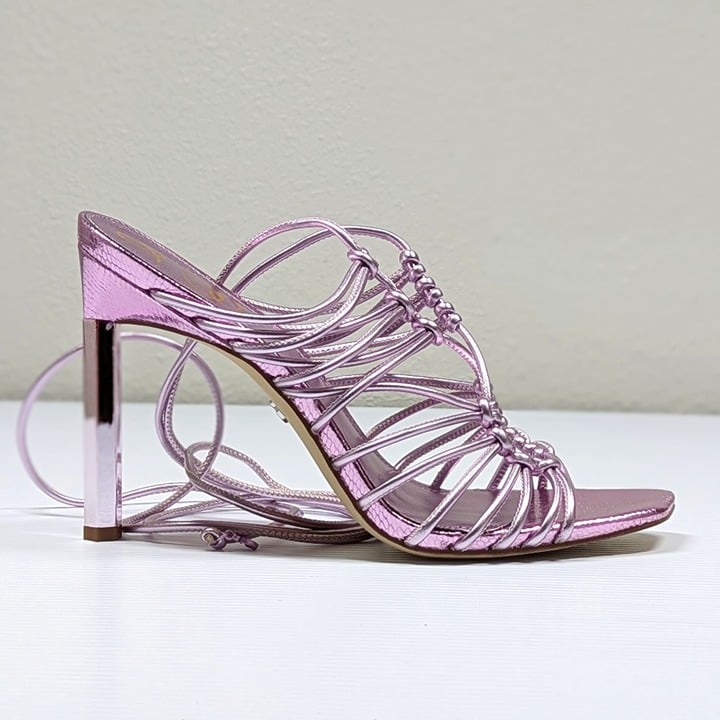 Sam Edelman Women's Lylah Strappy Heel Sandals Lilac Metallic Size 8.5 MSRP $160
