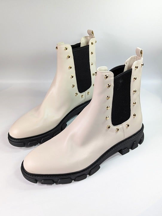 Michael Kors Women's Ridley Cream Studded Chelsea Booties Size 11 (MSRP $225)