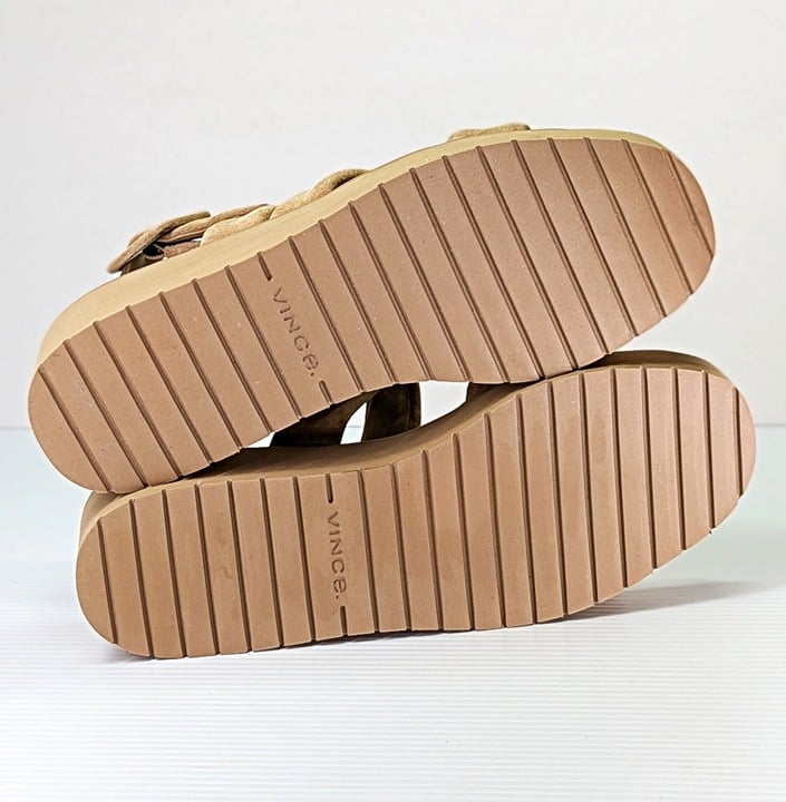 Vince Women's Skylar Strappy Slingback Sandals Dune Suede Size 8 M (MSRP $280)